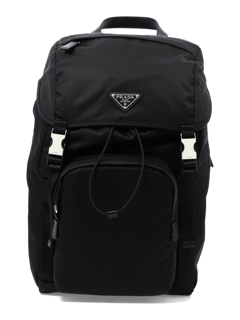 Re-Nylon and Saffiano leather backpack