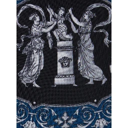 Blue Tie with Rear Tie Closure and All-Over Print in Silk Man