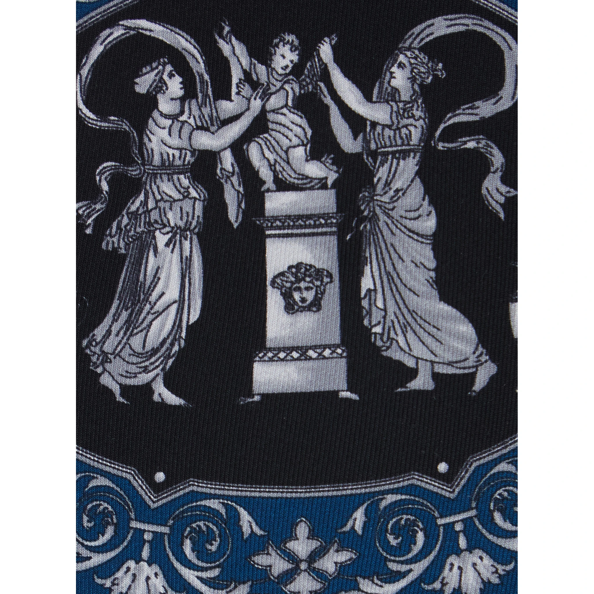 Blue Tie with Rear Tie Closure and All-Over Print in Silk Man