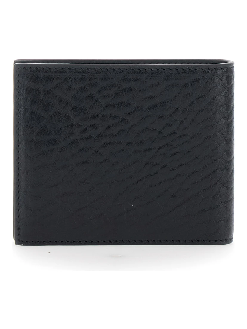 Revival Black Wallet with Gancini Buckle on the Front in Hammered Leather Man