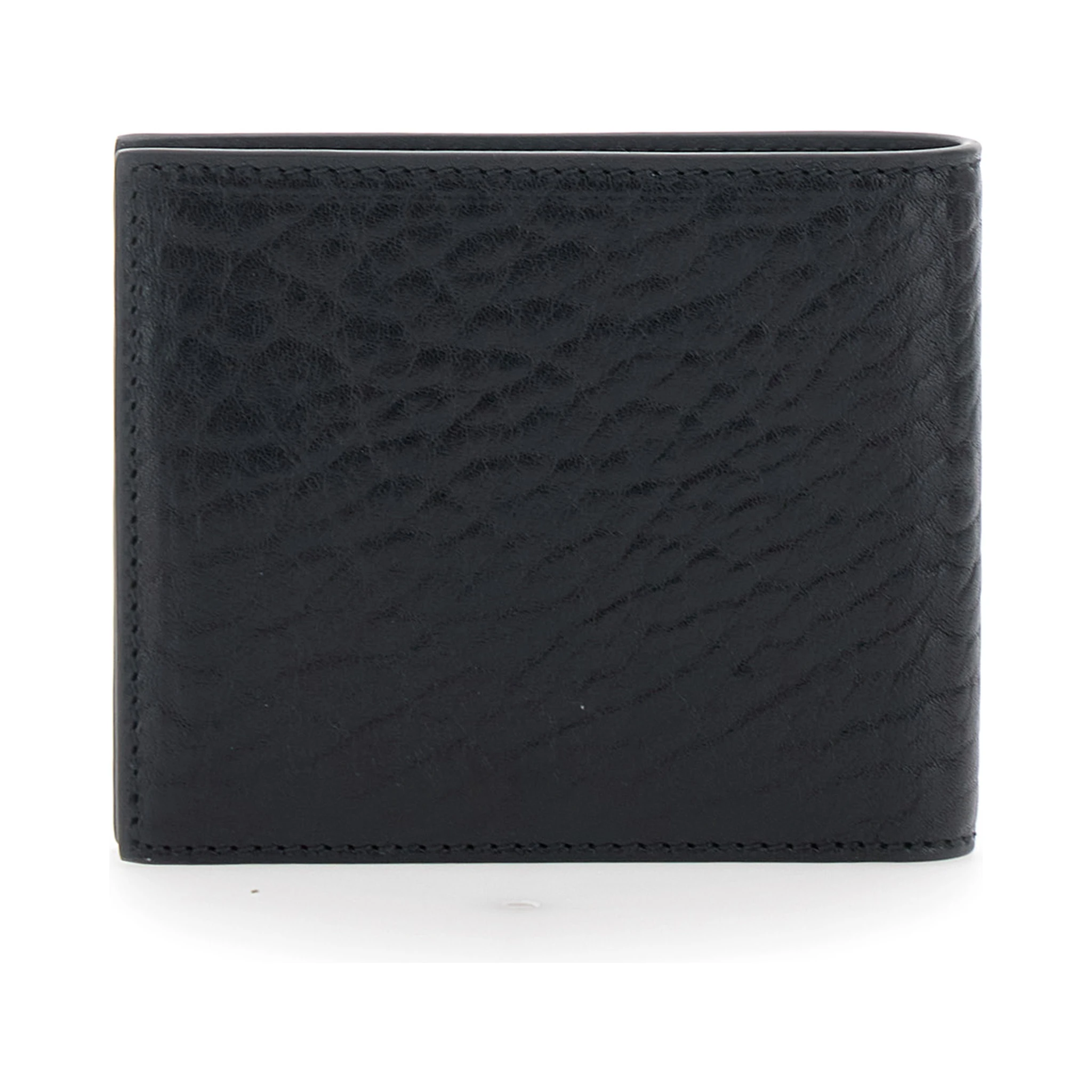 Revival Black Wallet with Gancini Buckle on the Front in Hammered Leather Man
