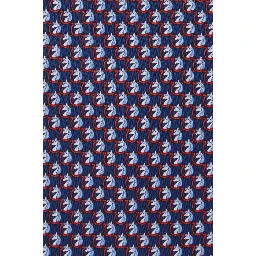 Blue Tie with Rear Tie Closure and All-Over Gancini Print in Silk Man