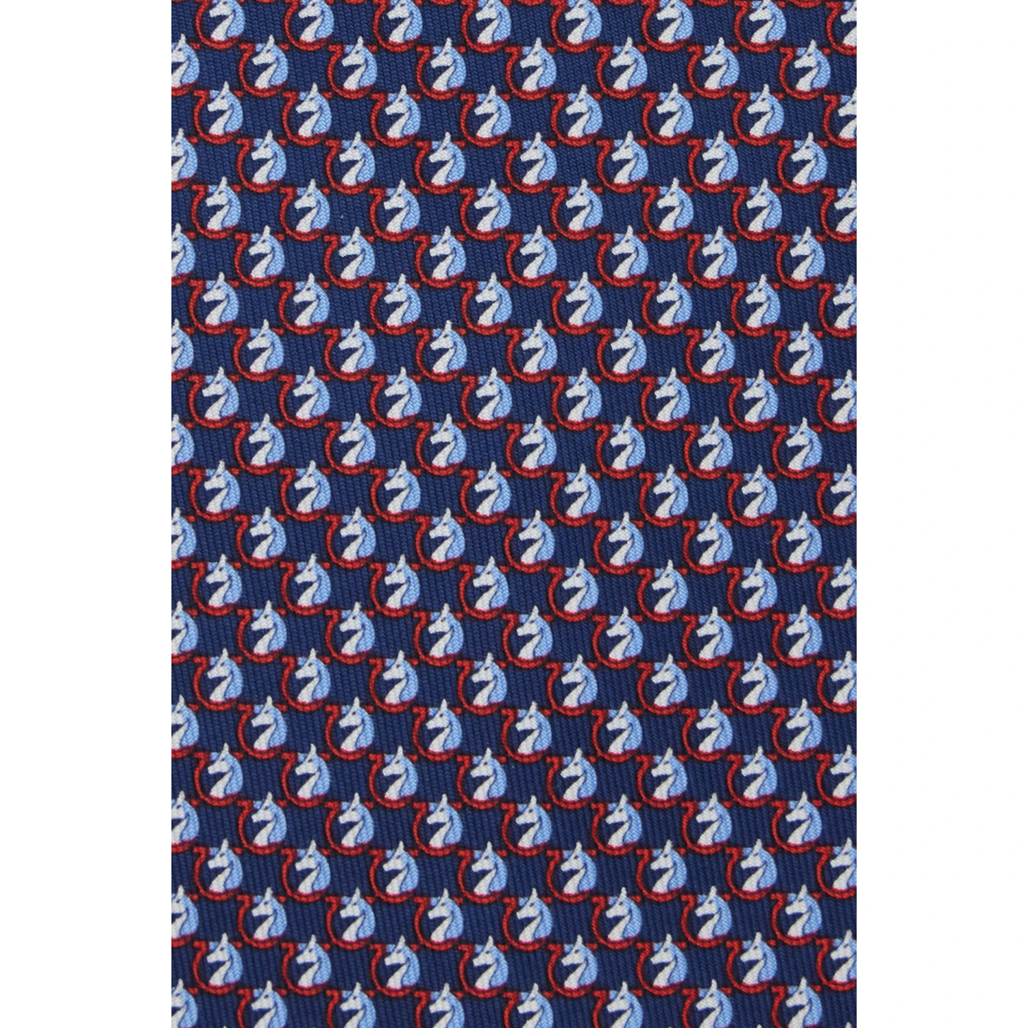 Blue Tie with Rear Tie Closure and All-Over Gancini Print in Silk Man