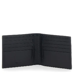 Revival Black Wallet with Gancini Buckle on the Front in Hammered Leather Man