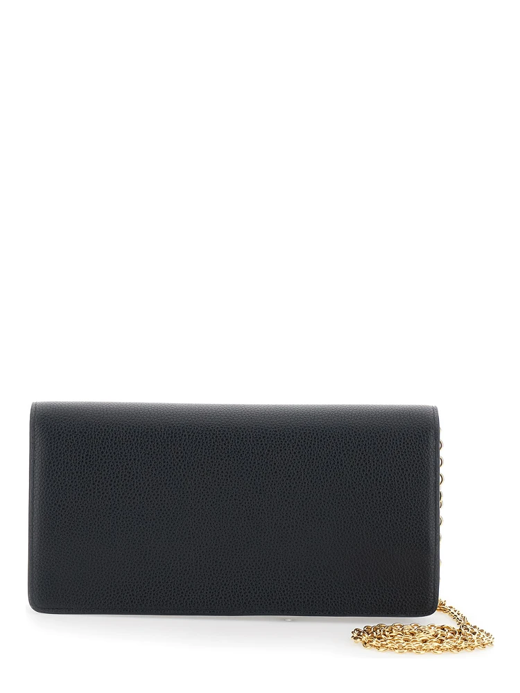 Darley Black Clutch with Chain Shoulder Strap in Hammered Leather Woman alternative