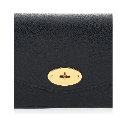 Darley Black Clutch with Chain Shoulder Strap in Hammered Leather Woman