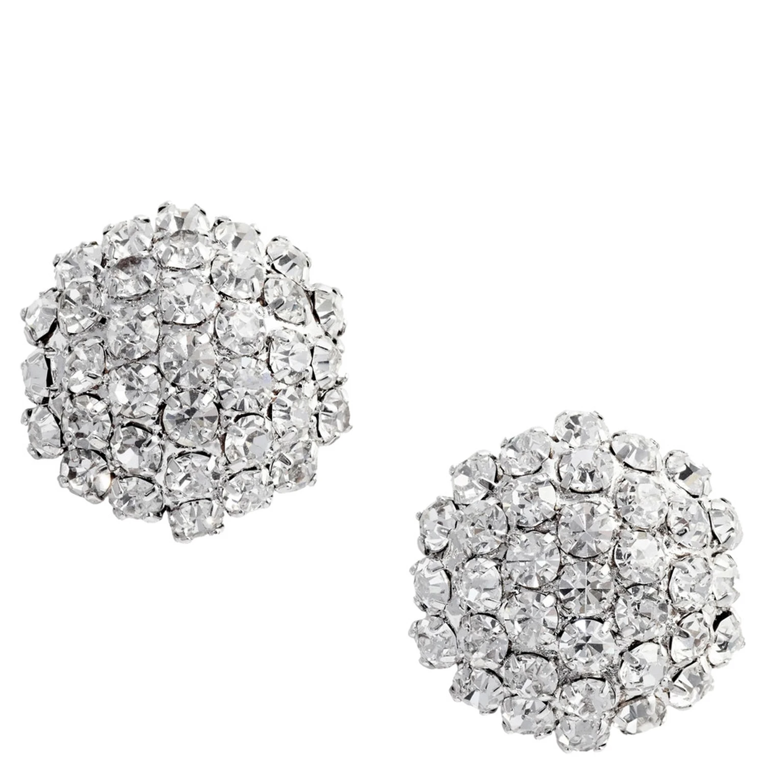 Silver Colored Earings with All-Over Crystal Embellishments in Copper Woman