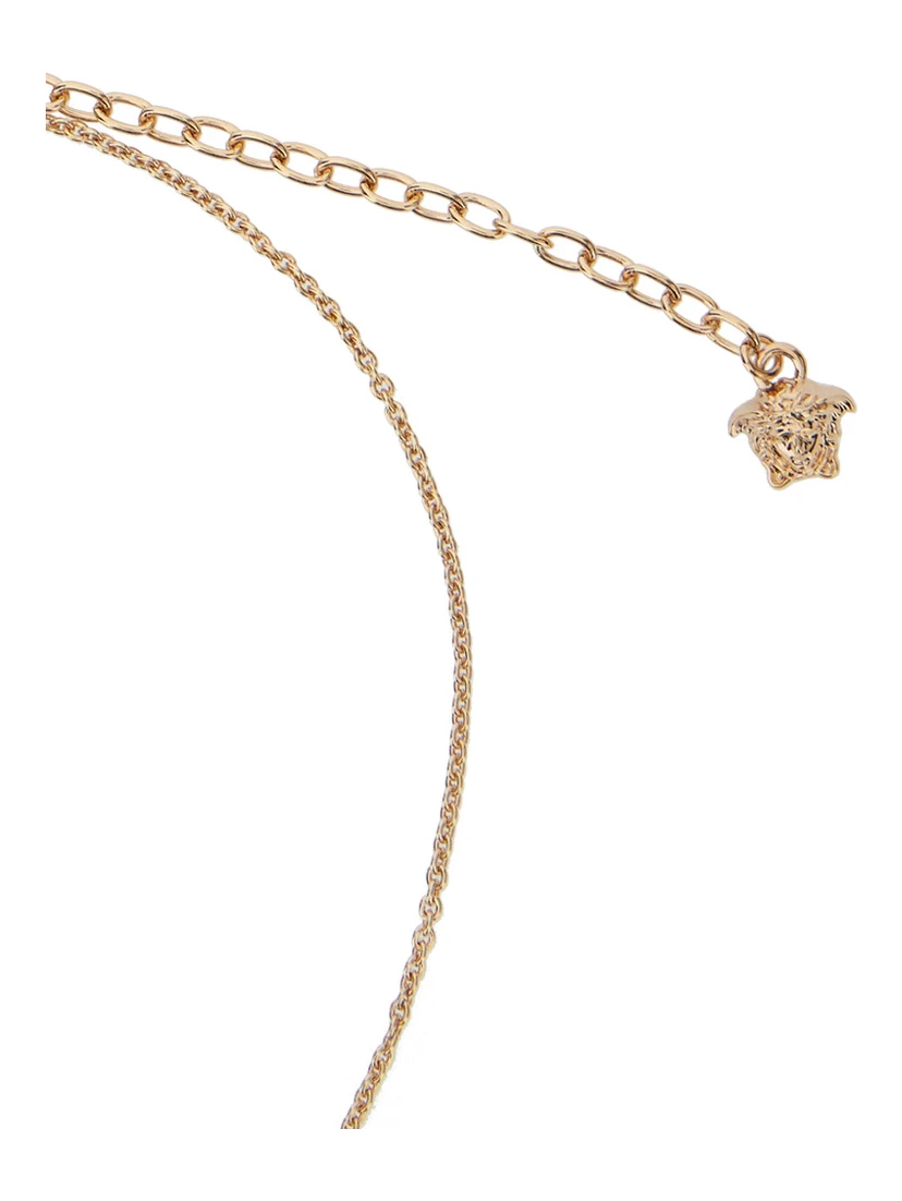 Gold-Colored Necklace with Medusa Head Pendant in Brass Man