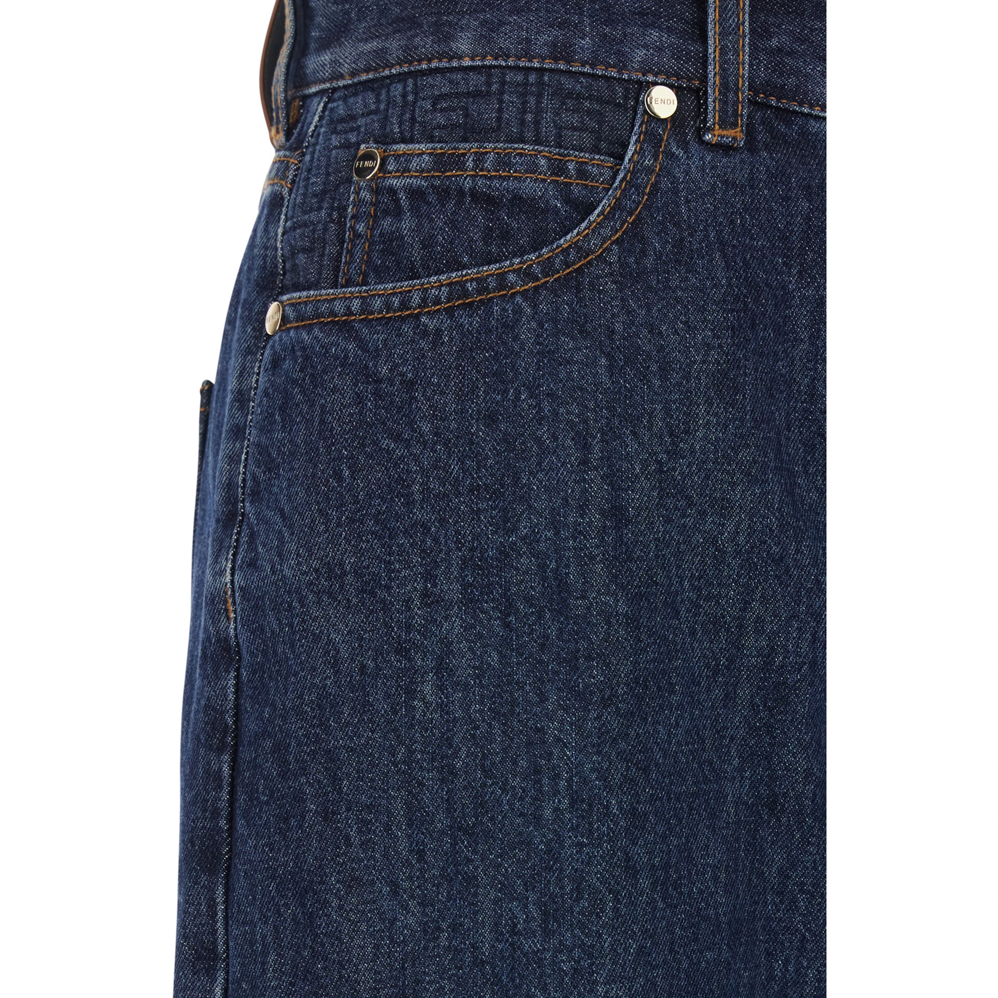 Blue Five-Pocket Jeans with Logo Patch on the Back in Denim Woman