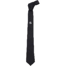 Black TIe with Medusa on the Front in Silk Man