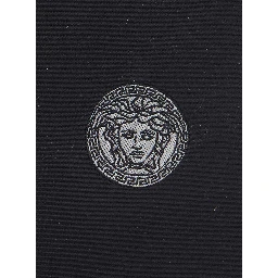 Black TIe with Medusa on the Front in Silk Man