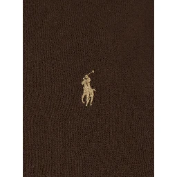 Brown Sweatshirt with Drawstring Hood and Pony Embroidery on the Front in Cotton Blend Man