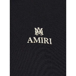 Black Sweatshirt with Polo Neck and Front Lettering Logo in Cotton Man
