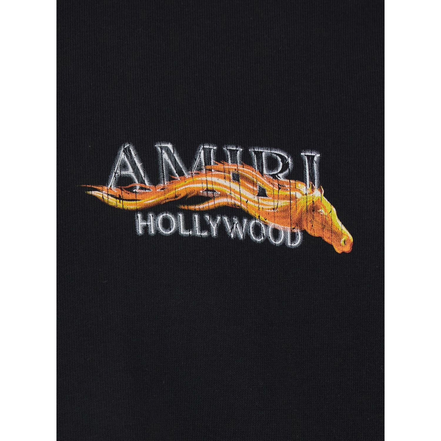Black Crewneck T-Shirt with Logo on Front and on the Back in Cotton Man