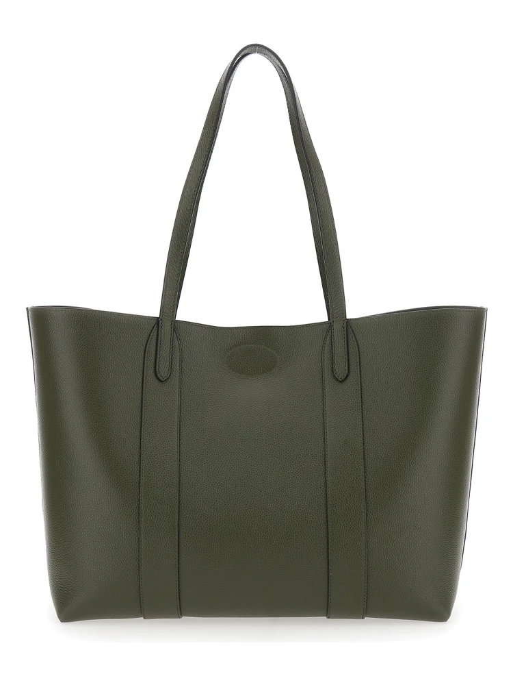 Bayswater Green Tote Bag with Front Turn-Lock Closure in Leather Woman alternative