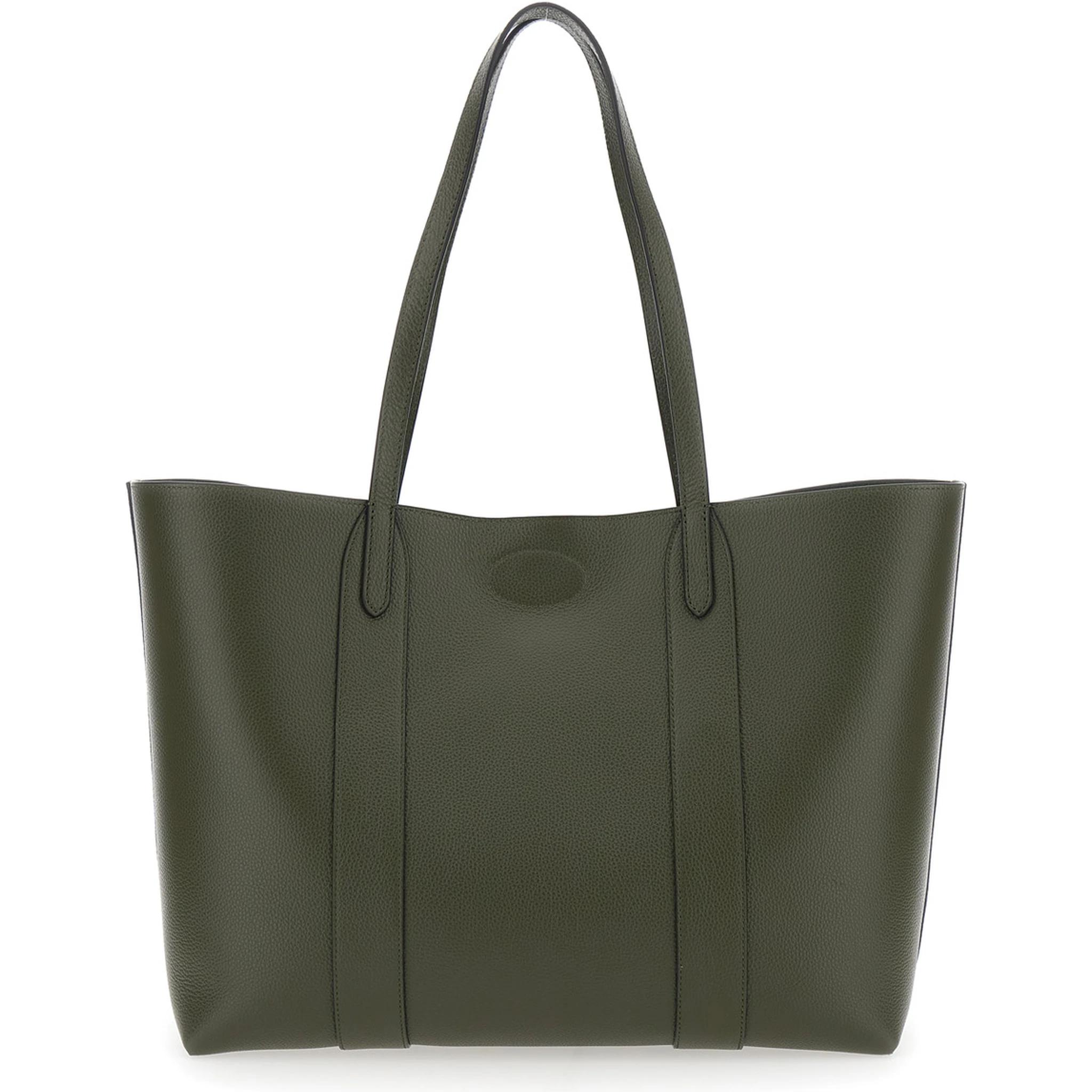 Bayswater Green Tote Bag with Front Turn-Lock Closure in Leather Woman