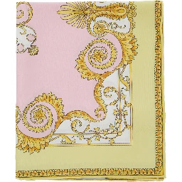 Multicolor Scarf with All-Over Baroque Print in Silk Woman