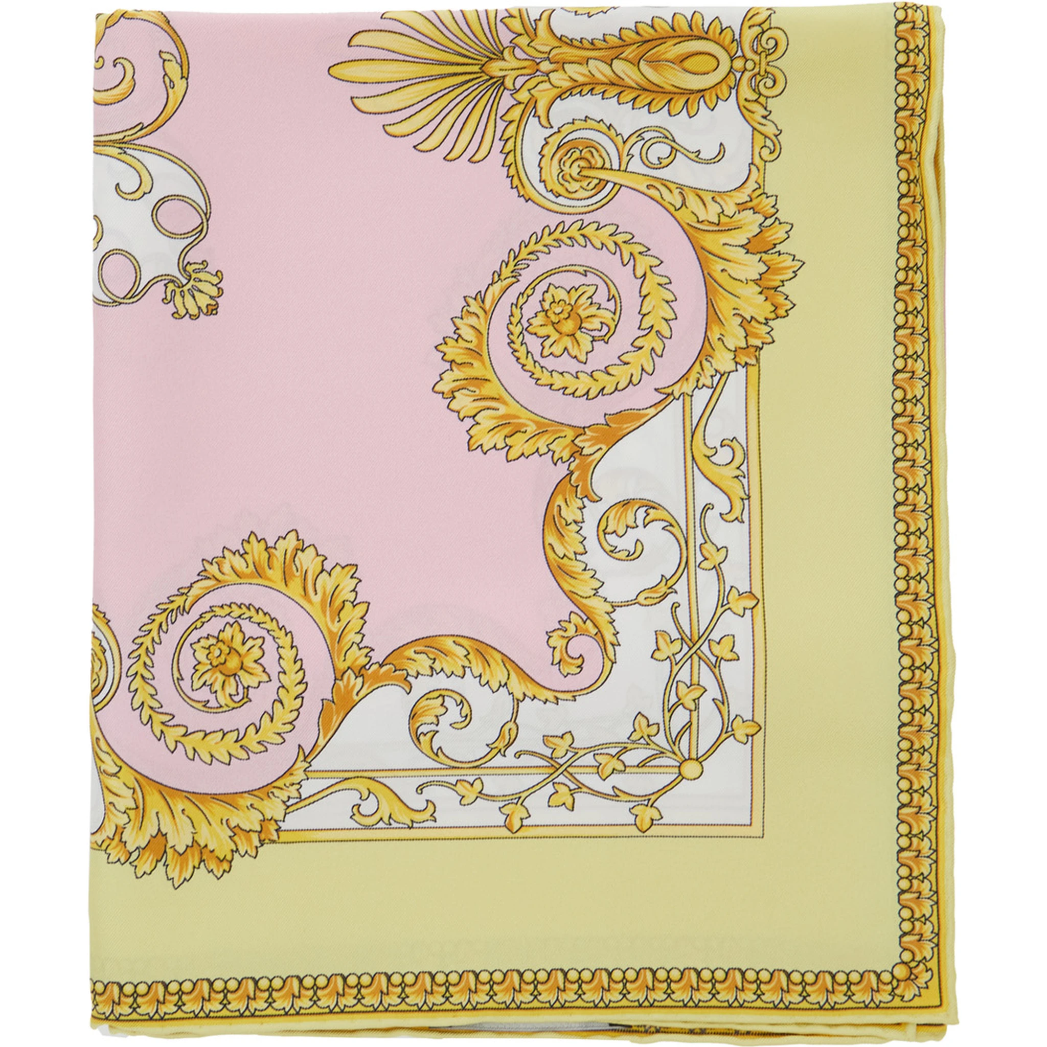 Multicolor Scarf with All-Over Baroque Print in Silk Woman