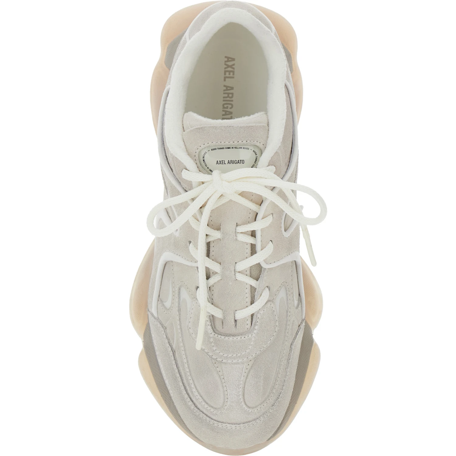 Eris White Sneaker with Side Logo Lettering and Panel Design in Suede Man