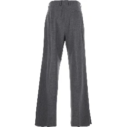 Grey Tailored Trousers with Back Welt Pocket in Wool Man