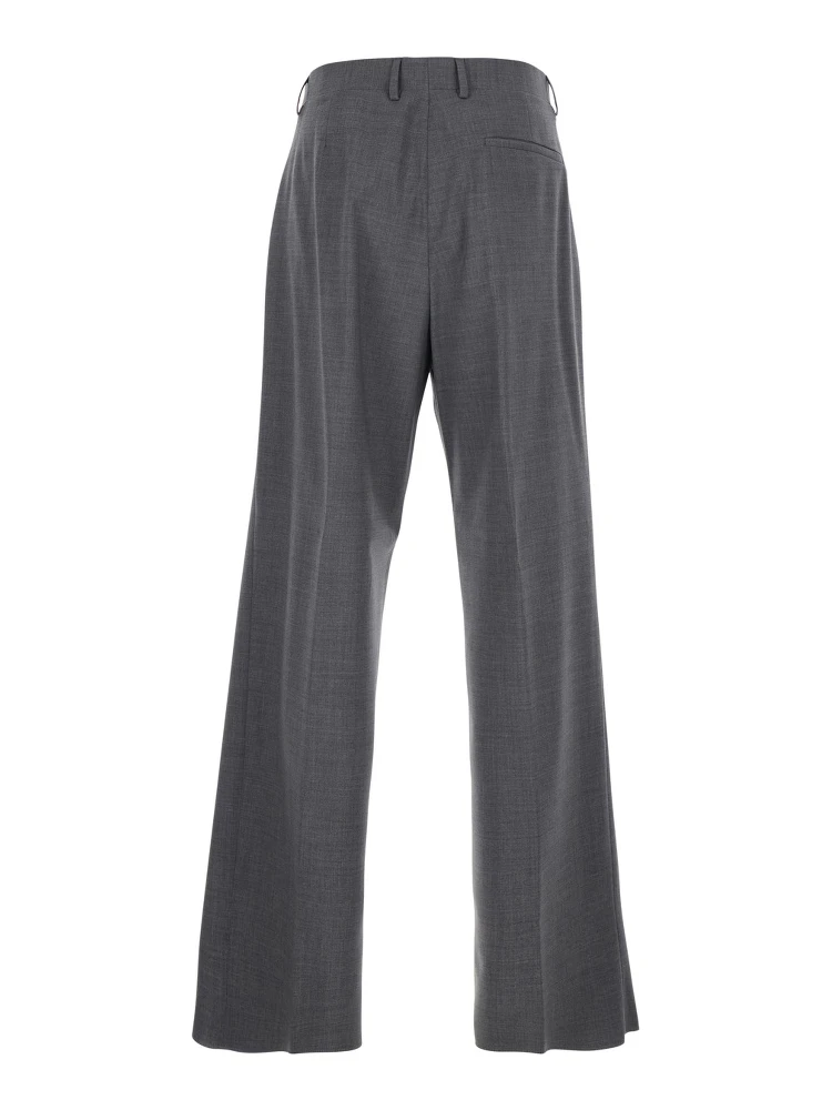 Grey Tailored Trousers with Back Welt Pocket in Wool Man alternative