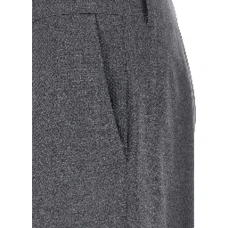 Grey Tailored Trousers with Back Welt Pocket in Wool Man