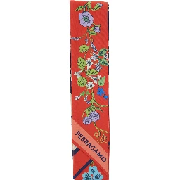 Pegaso Multicolor Square Scarf with All-Over Print and Logo Lettering in Silk Woman