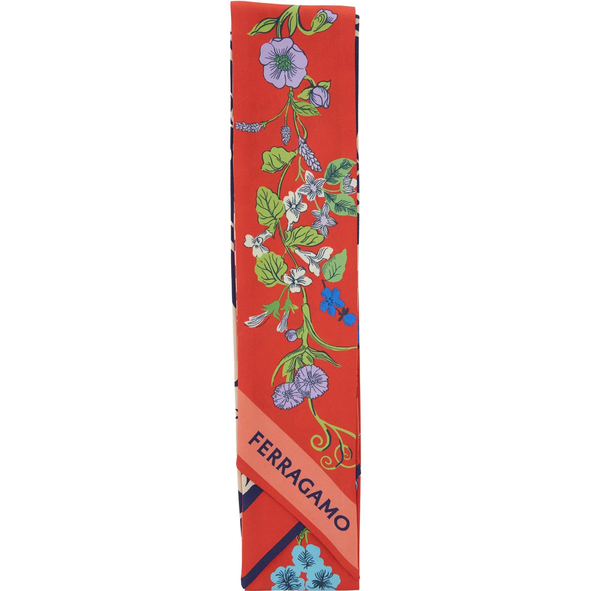 Pegaso Multicolor Square Scarf with All-Over Print and Logo Lettering in Silk Woman