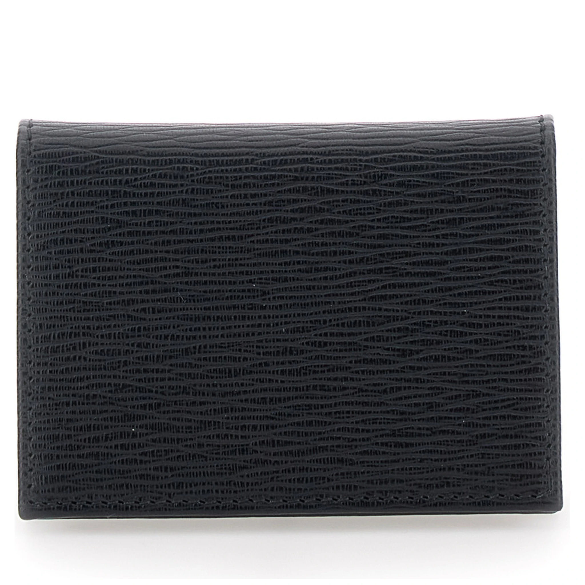 Revival Black Card Holder with Gancini Buckle on the Front in Leather Man