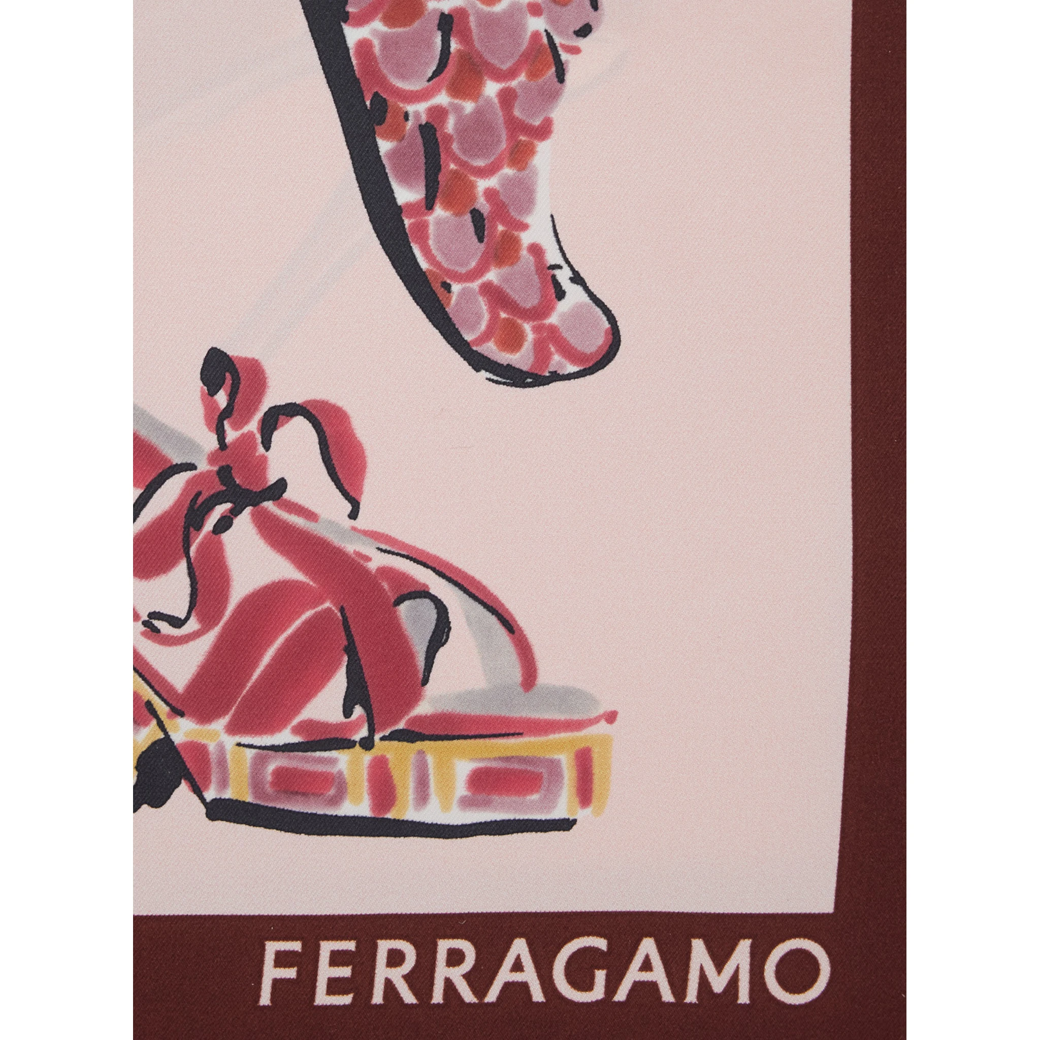 Multicolor Scarf with All-Over Print and Logo Lettering in Silk Woman