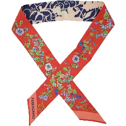 Pegaso Multicolor Square Scarf with All-Over Print and Logo Lettering in Silk Woman