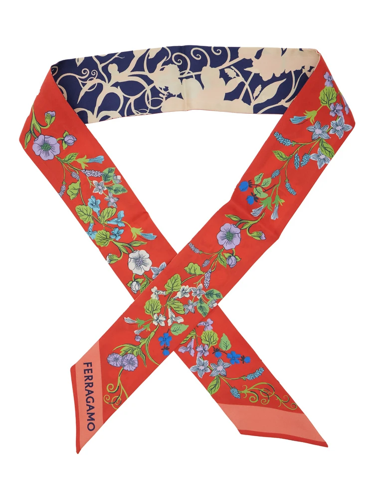 Pegaso Multicolor Square Scarf with All-Over Print and Logo Lettering in Silk Woman alternative