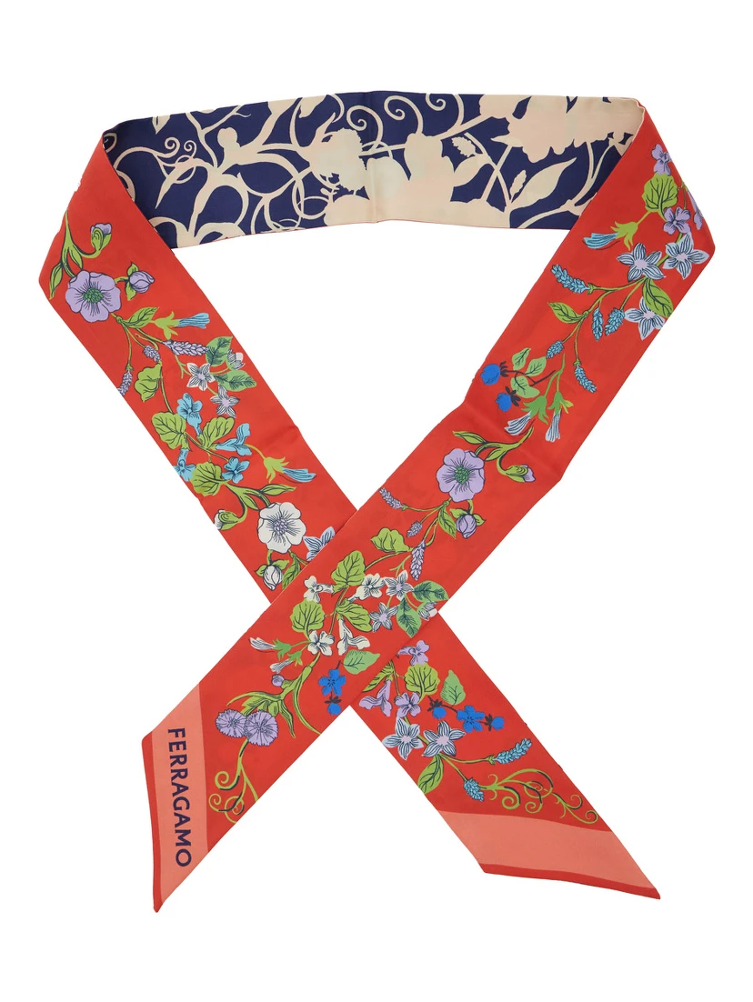 Pegaso Multicolor Square Scarf with All-Over Print and Logo Lettering in Silk Woman