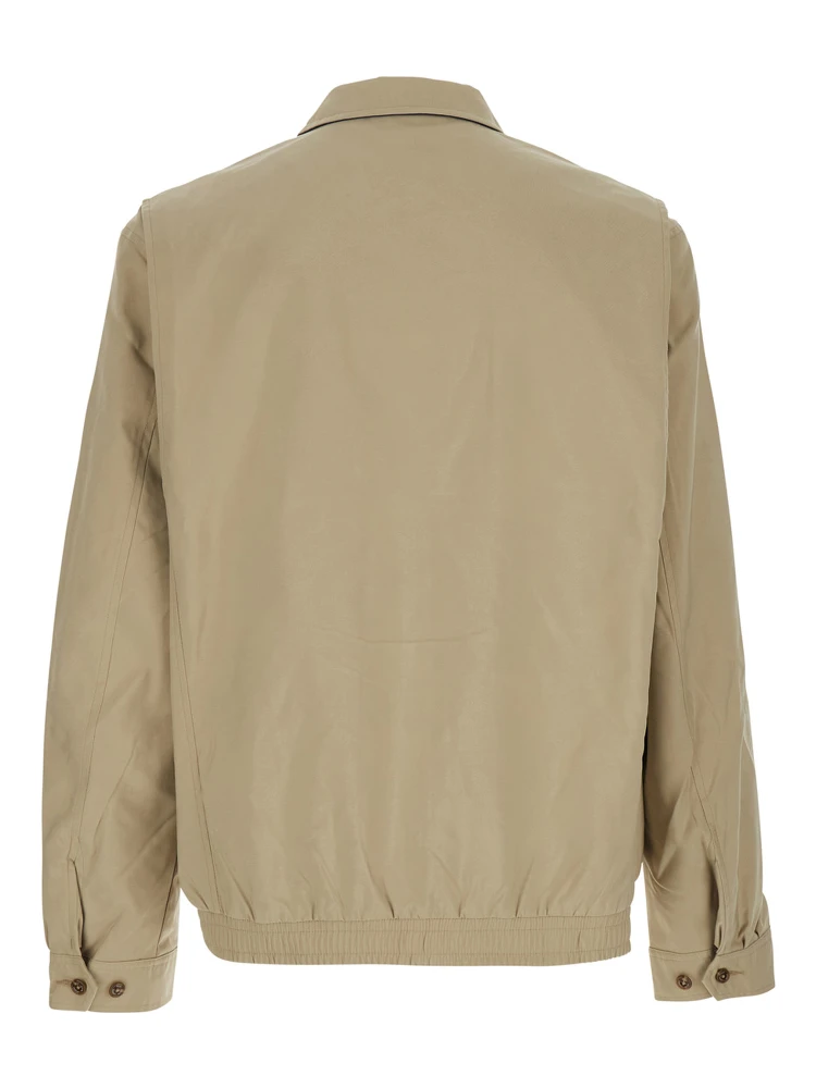 Beige Jacket with Pony Embroidered on the Front in Tech Fabric Man alternative