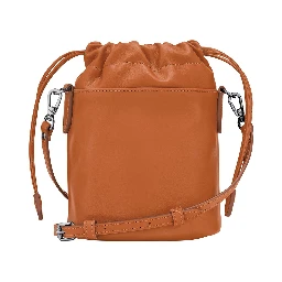 Le Pliage Xtra Brown Crossbody Bag with Drawstring Closure and Adjustable and Removable Shoulder Strap in Leather Woman