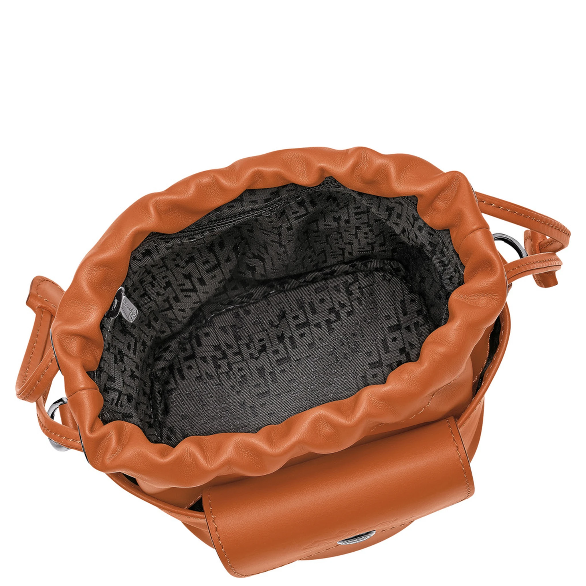 Le Pliage Xtra Brown Crossbody Bag with Drawstring Closure and Adjustable and Removable Shoulder Strap in Leather Woman