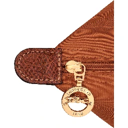 Le Pliage Original Brown Medium Handbag with Embossed Logo in Canvas Woman