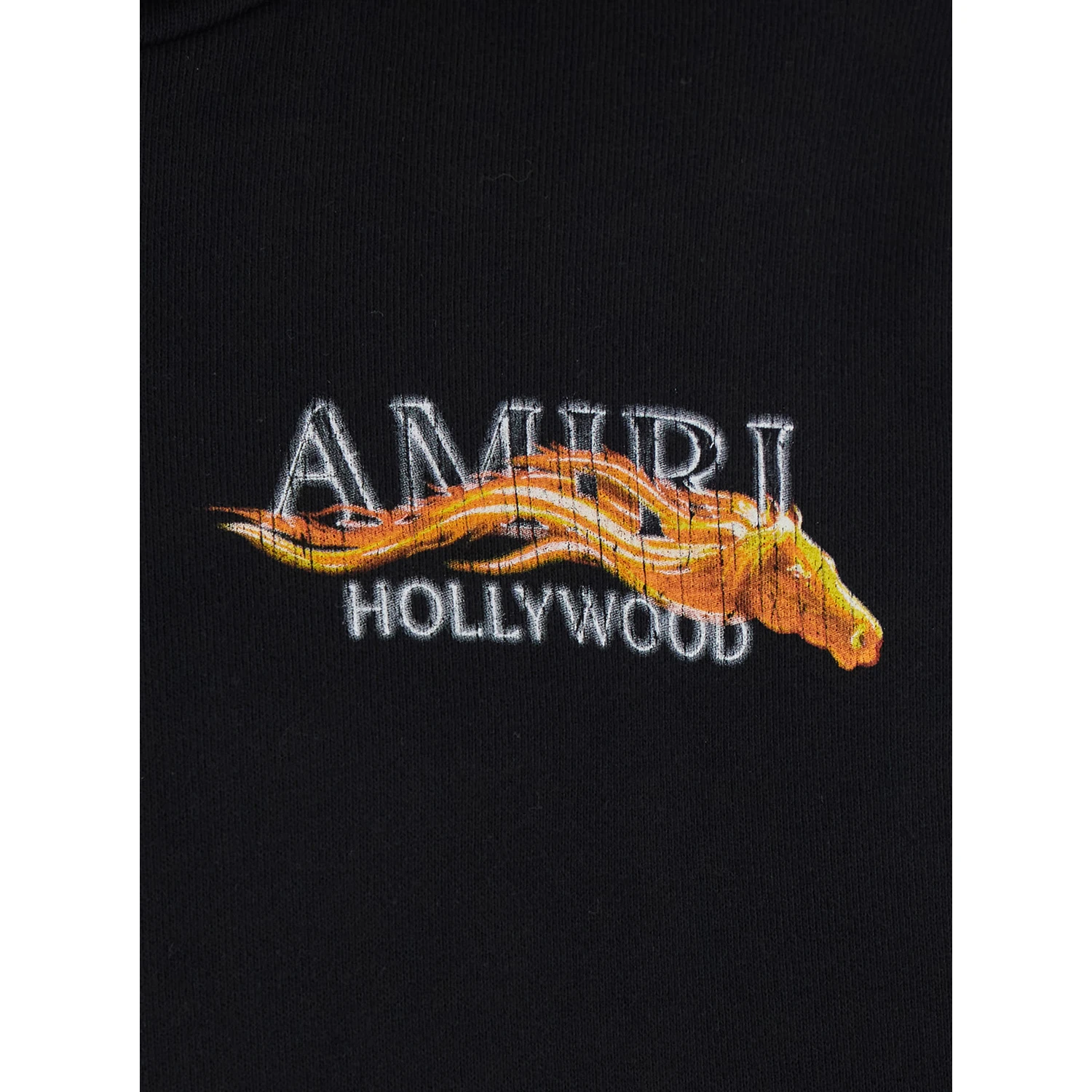 Black Hoodie with Fixed Hood and Logo Lettering on Front and Rear in Cotton Man