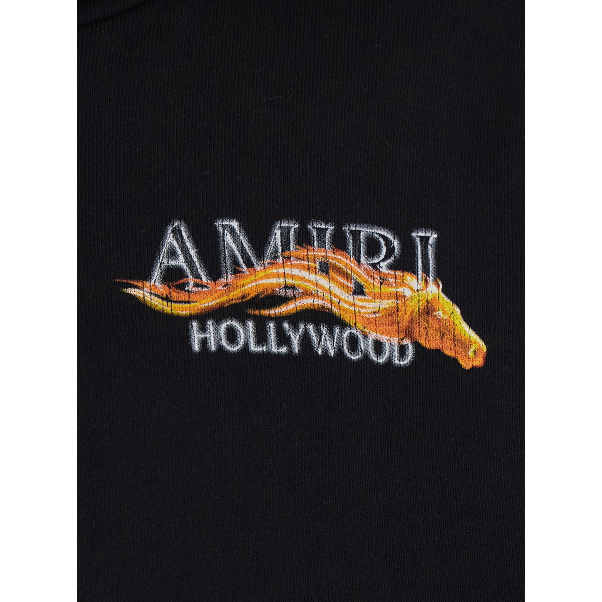 Black Hoodie with Fixed Hood and Logo Lettering on Front and Rear in Cotton Man