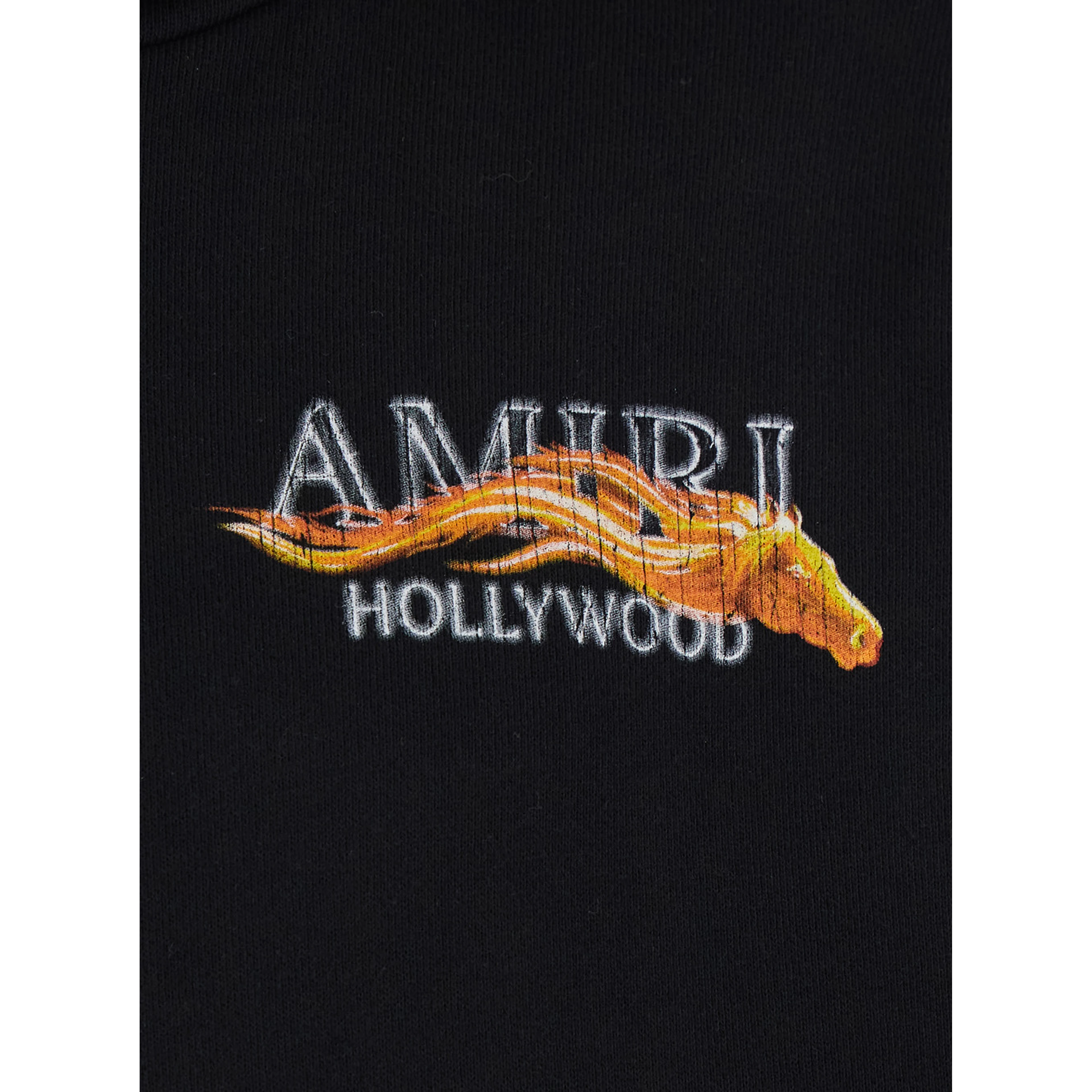 Black Hoodie with Fixed Hood and Logo Lettering on Front and Rear in Cotton Man