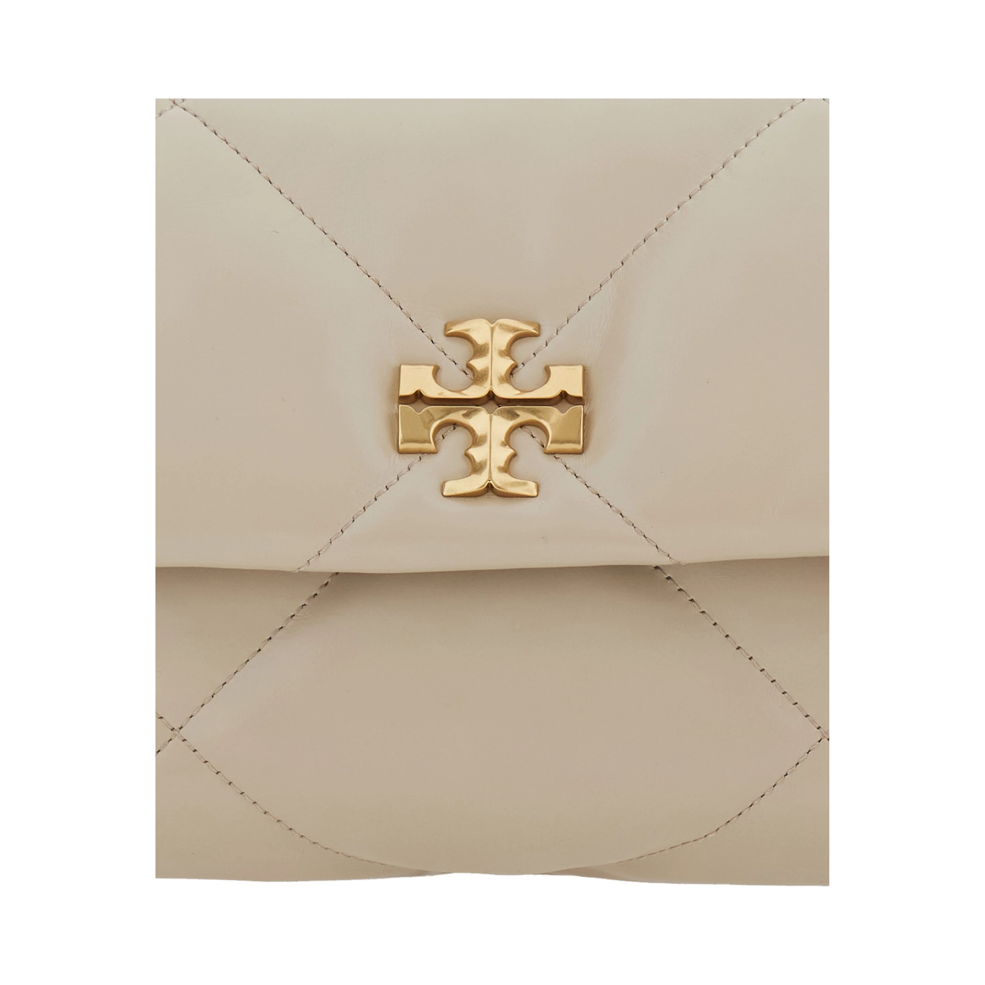 Kira Diamond Beige Crossbody Bag with Double T Logo in Quilted Leather Woman