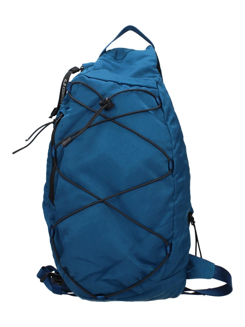 Blue Fabric Crossbody Bag