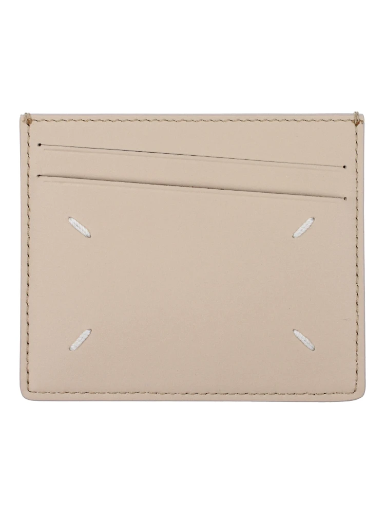 Beige Leather Cardholder