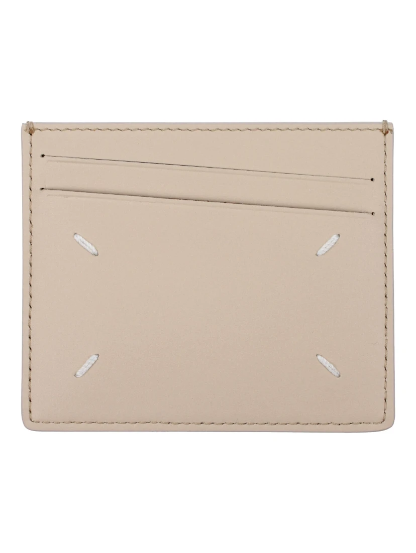 Beige Leather Cardholder