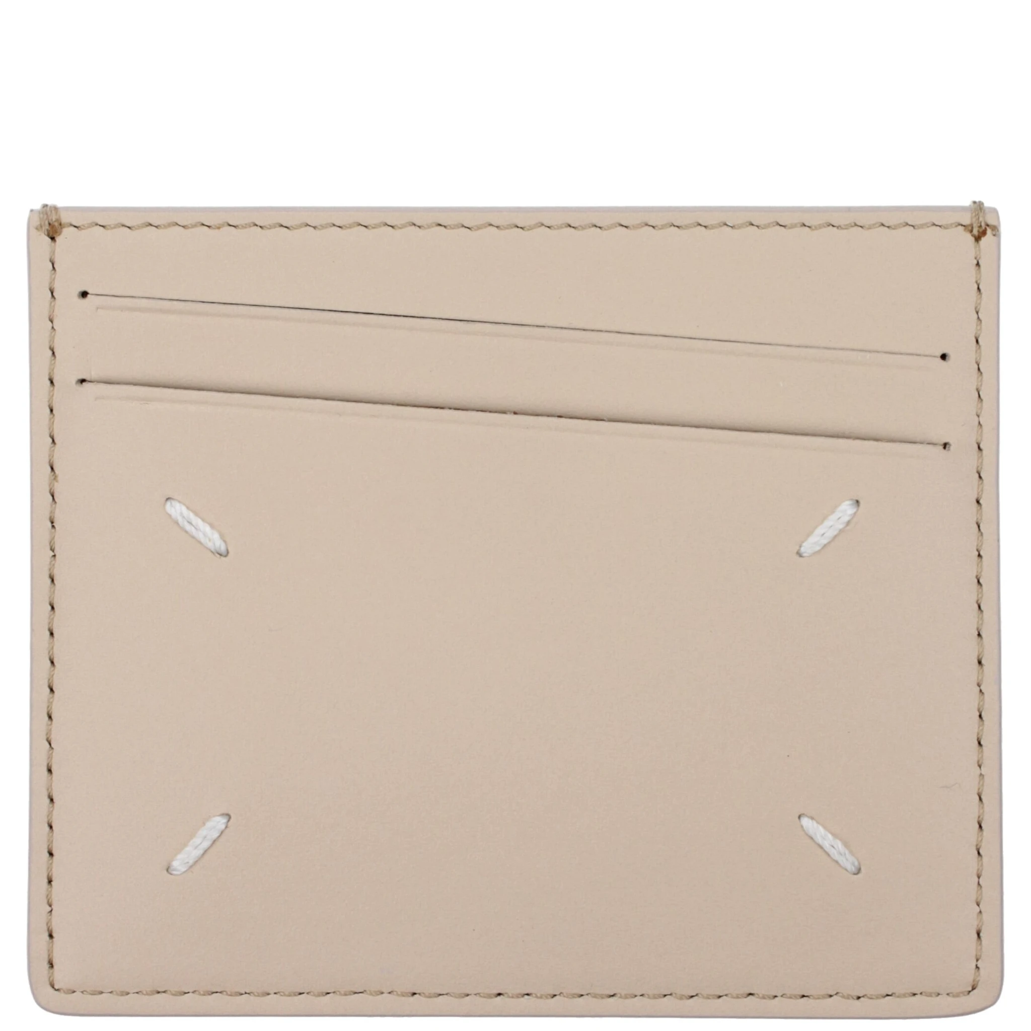 Beige Leather Cardholder