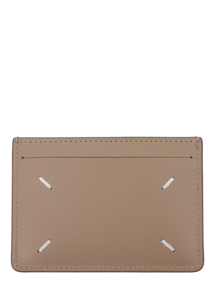 Beige Leather Cardholder