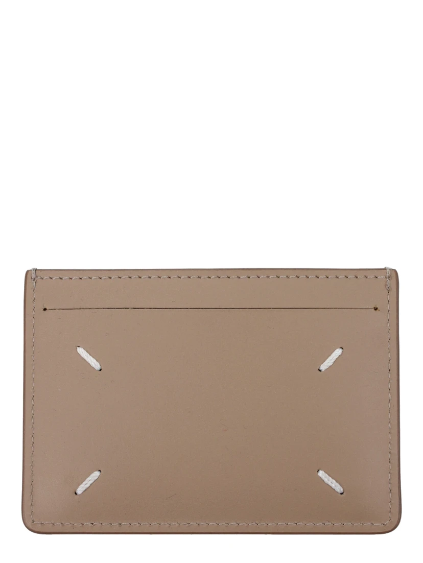 Beige Leather Cardholder