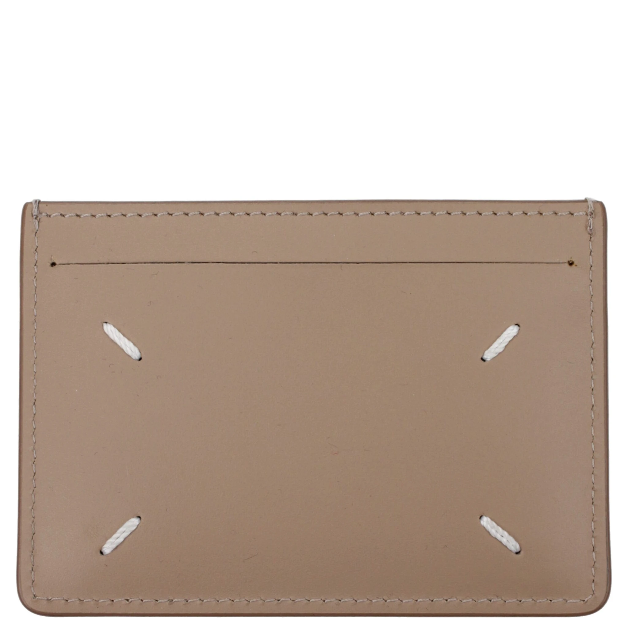 Beige Leather Cardholder