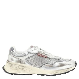 White Calf Leather Bos Taurus Sneakers
