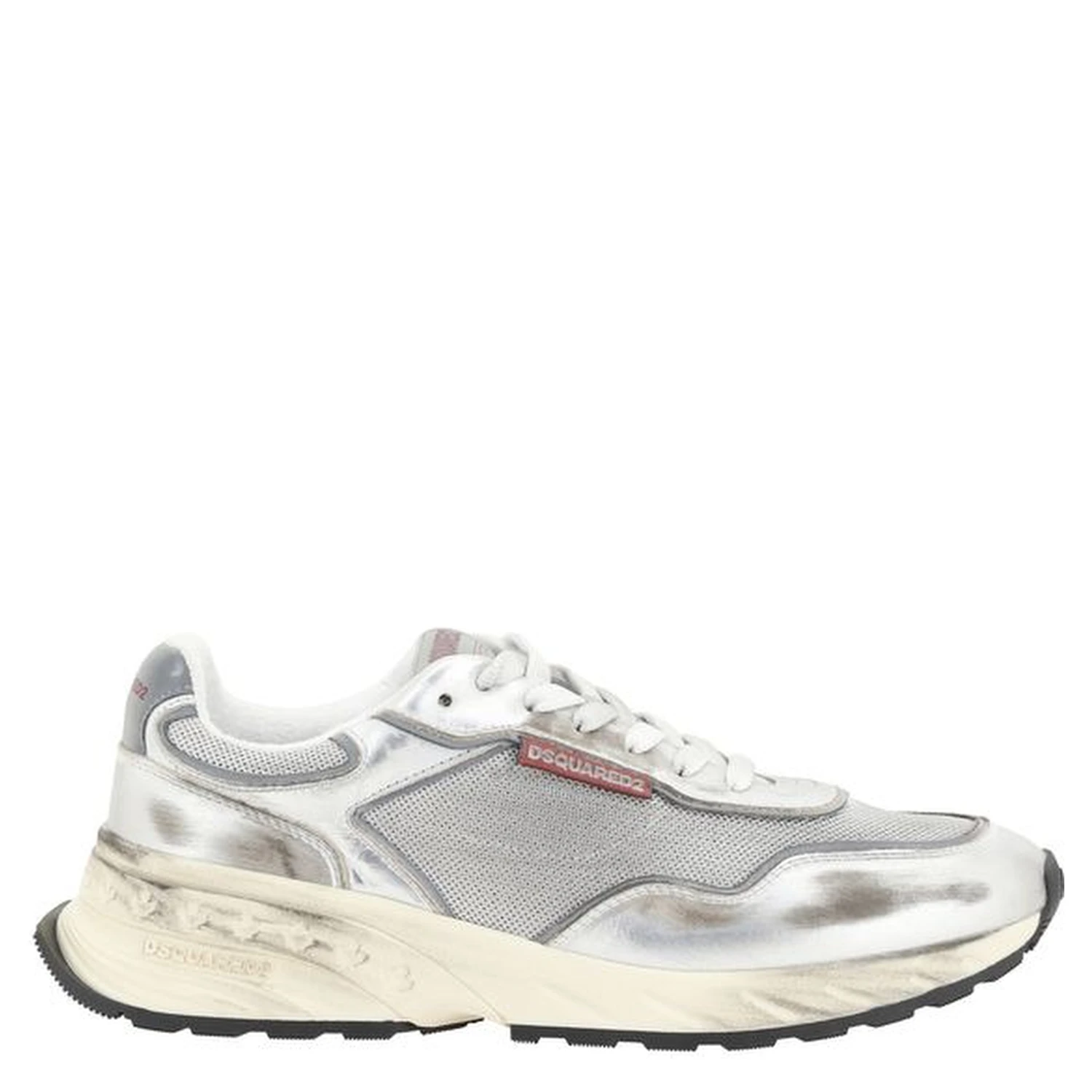 White Calf Leather Bos Taurus Sneakers
